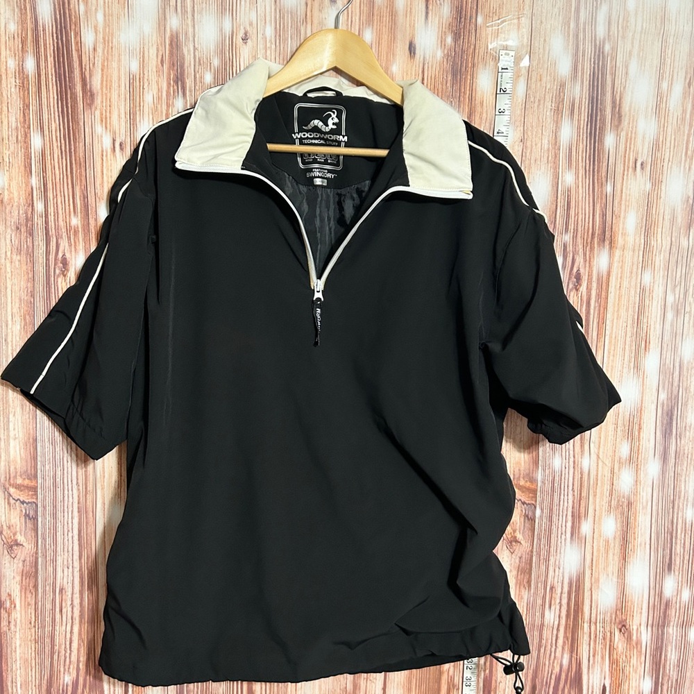 Woodworm Technical Stuff Swing Dry Golf Pullover Black Beige Large
